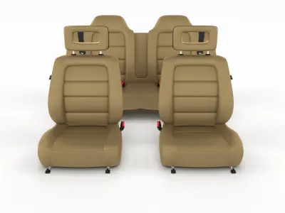 Generic Brown Leather Car Seats 3D model