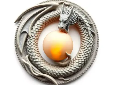 Dragon Orb Sculpture model pack Low-poly 3D model