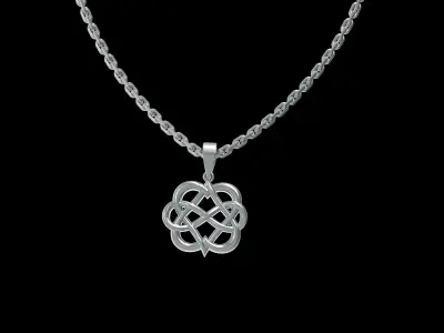 Interwoven Floral Heart Pendant Free 3D print model