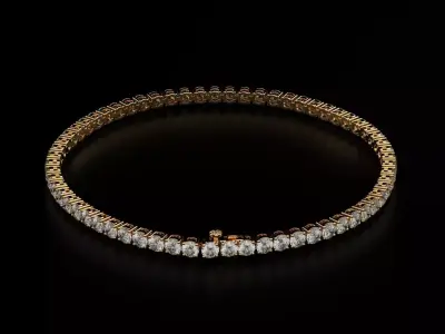 Tennic Braclet round gem 3 5mm 3D print model