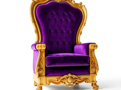 Royal Throne Armchair D Model Pack Low-poly 3D model