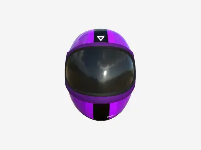 Cartoon Helmet Kart A06 Purple - Character Design Low-poly 3D model