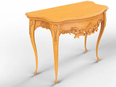 Wooden classic console table 01 06 3D model