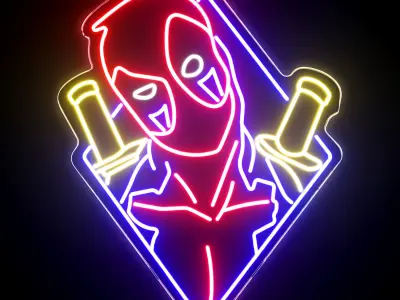 Deadpool Neon Sign 3D model