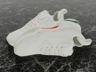 PUMA THUNDER SPECTRA WHITE 3D SHOES Low-poly 3D model