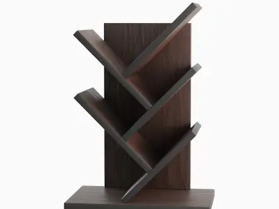 Small Bookshelf B Set Low-poly 3D model