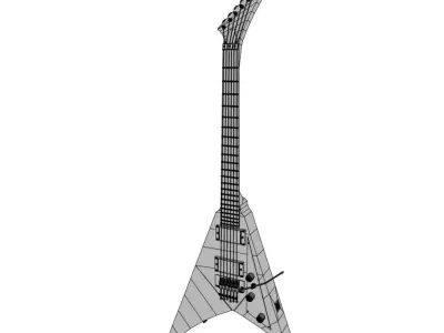 Flying V Electric Guitar Low-poly 3D model