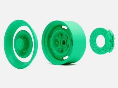 15x7 GM Rallye Wheel and Brake 3D print model