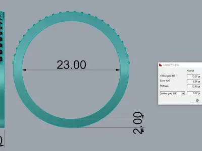 Jewelry Ring Gold 3D print model