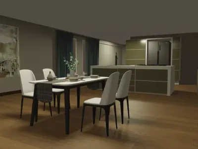 house interior Scene Low-poly 3D model