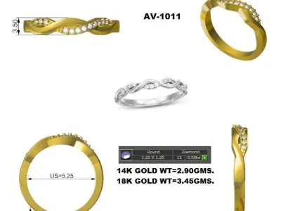 wadding diamond ring 3D print model