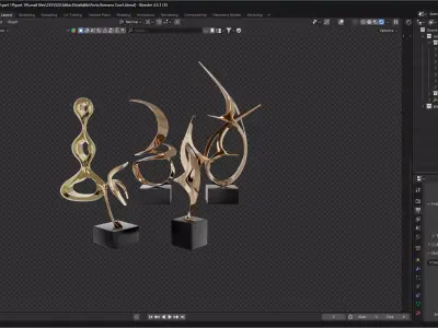 Abstract Sculptures 3D model buy