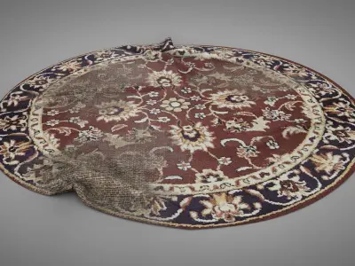 Old Round Carpets Low-poly 3D model