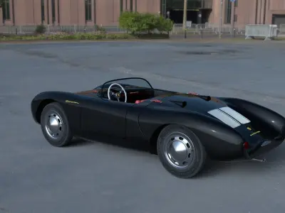 Porsche 550 Spyder black HDRI 3D model