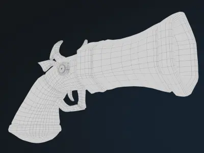 Stylized Hand Cannon  Low-poly 3D model