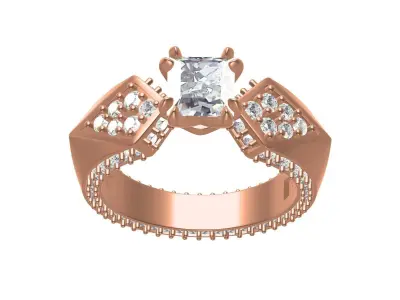 pyramid Cut wedding Ring -02 3D print model