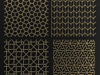 Collection of golden lattice 3D model