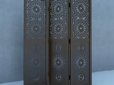Traditional Moroccan Wood Screens 3D model