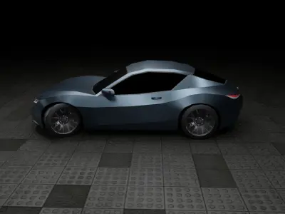 Low Poly Modern Generic Sports Car Low-poly 3D model