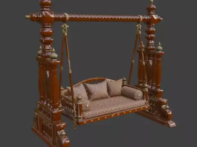 Wooden Swing 3D model