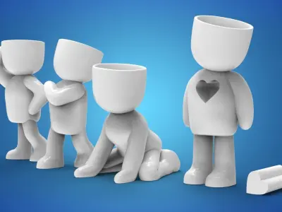 Collection Fat boys planters - 15 models for 3D printing 3D print model