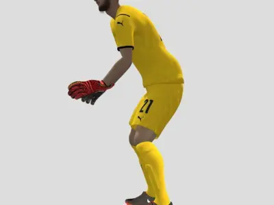 3D Rigged Donnarumma Euro 2020 Low-poly 3D model