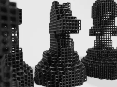 Voxel Chess Set 3D print model