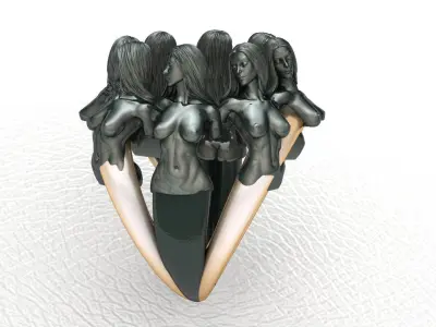 Fashion Ring Girl Jewelry 3D print model