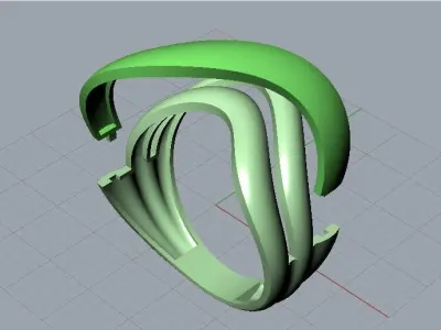 Cross over ring for 3d print 3D print model