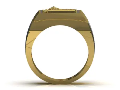 Lion and Sun Signet stl 3dm  Ring model mr0320 3D print model