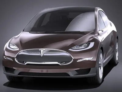 Tesla Model X 2015 VRAY 3D model