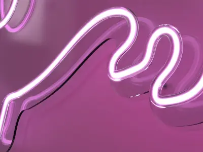 Dachshund Dog 2 - Neon Sign 3D model