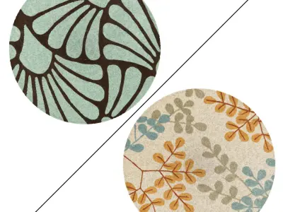 Round Rug Set 218 3D model