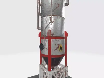 Big Industrial Cylinder 3D model Low-poly 3D model