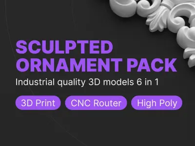 CNC Sculpted Ornament Pack VOL 1 3D print model