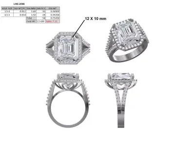 Solitaire Ring 3D print model 20