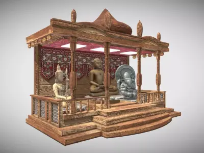 HOUSE TEMPLE 3D MODEL Low-poly 3D model