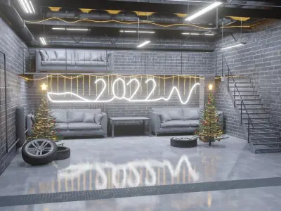 Christmas interior  3D model