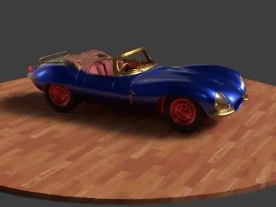 Chinese blue  vintage car   3D model