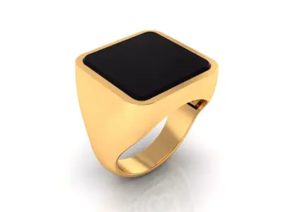 Ring M146 Mens luxury ring with enamel    gems 3D print model