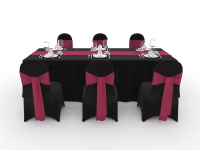 Banquet Table and Chair 146 3D model