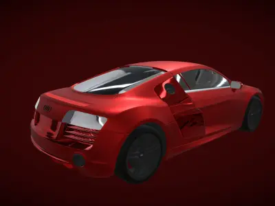 audi-r8-car 3d model Low-poly 3D model