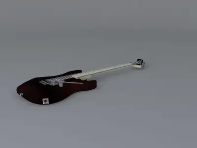 Plaid painted guitar  Free 3D model