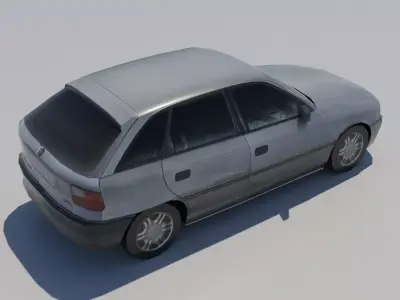 4 Door Hatchback Sedan 1991 Static Low Poly Low-poly 3D model