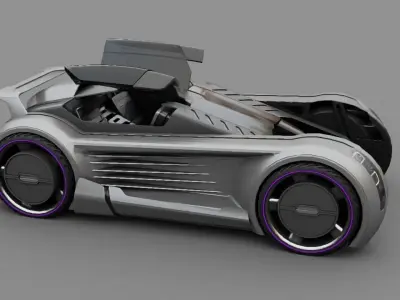 super car concept model rigged vehicle 3D model