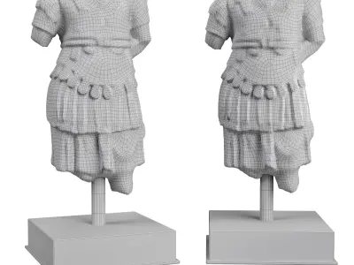 Torso Cuirass statue of a Roman Emperor Low-poly 3D model