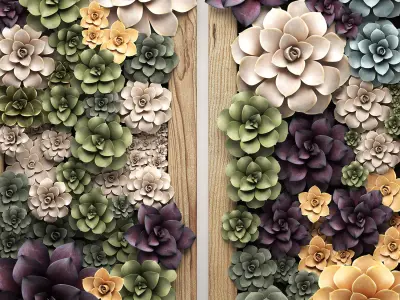 Echeveria Vertical garden 53 3D model