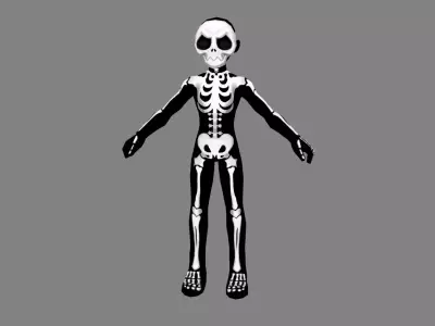 Cartoon Halloween costume - Boy Skeleton Low-poly 3D model