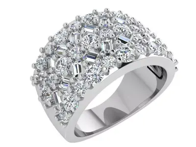 Wide Luxury Ring With Diamonds 3679 3D print model