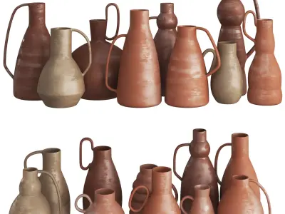 Clay pots 3D model
